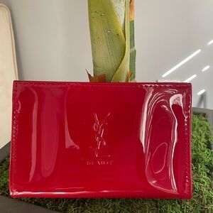 New Authentic YSL Beauty Bag Red Clutch Purse